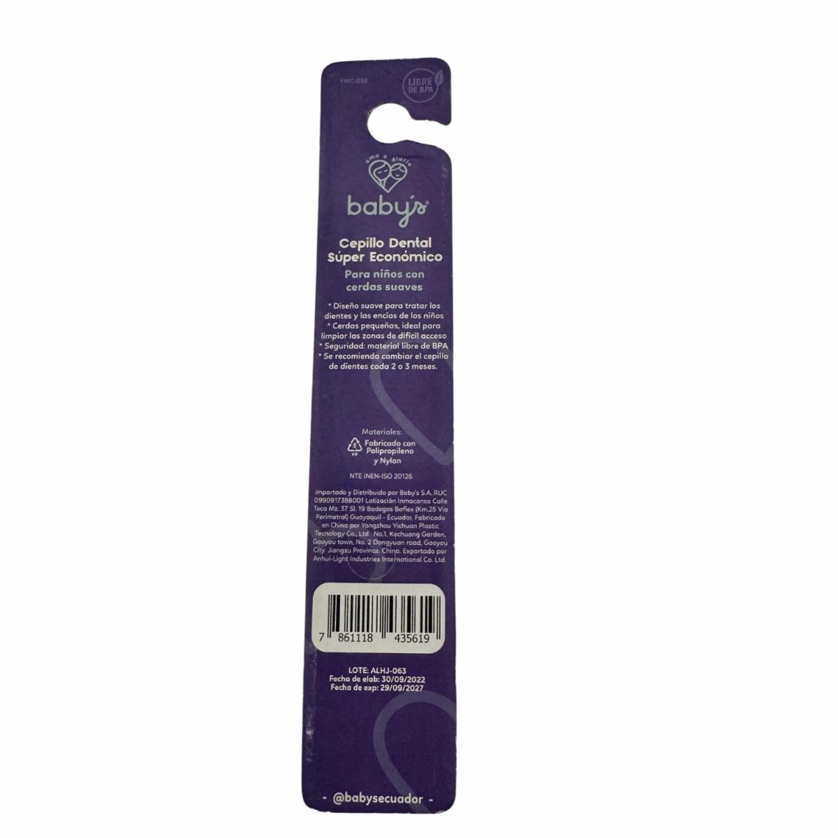 Cepillo Dental Varios Colores Super Económico BABY’S 1 Pieza