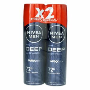 Desodorante En Spray Para Caballero Con Carbón Activado Dark Wood NIVEA 2 X 300 Ml
