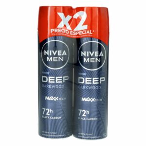 Desodorante En Spray Para Caballero Con Carbón Activado Dark Wood NIVEA 2 X 300 Ml