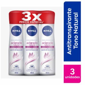 Desodorante En Spray Para Dama Tono Natural Efecto Satín NIVEA Pack X3 X 150 Ml
