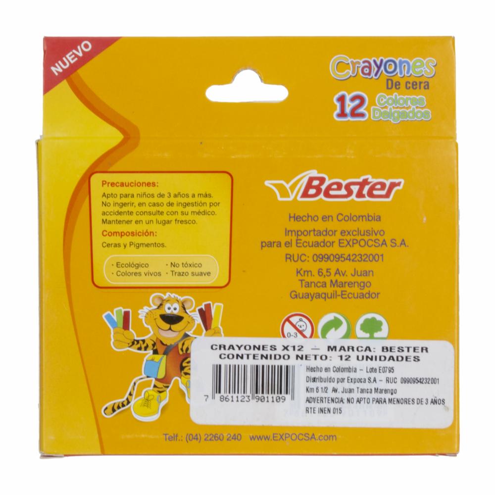 Crayones De Colores BESTER X12 Uds - Imagen 2