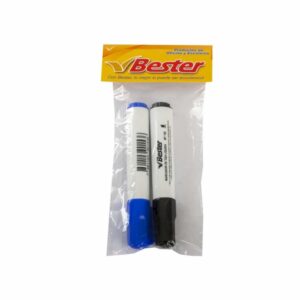 Marcadores Para Pizarra Líquida Colores Negro y Azul BESTER Pack X 2