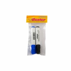Marcadores Para Pizarra Líquida Colores Negro y Azul BESTER Pack X 2