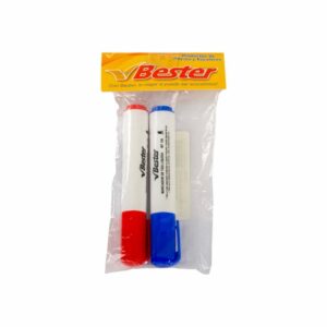 Marcador Para Pizarra Colores Azul Con Rojo BESTER X2 Uds