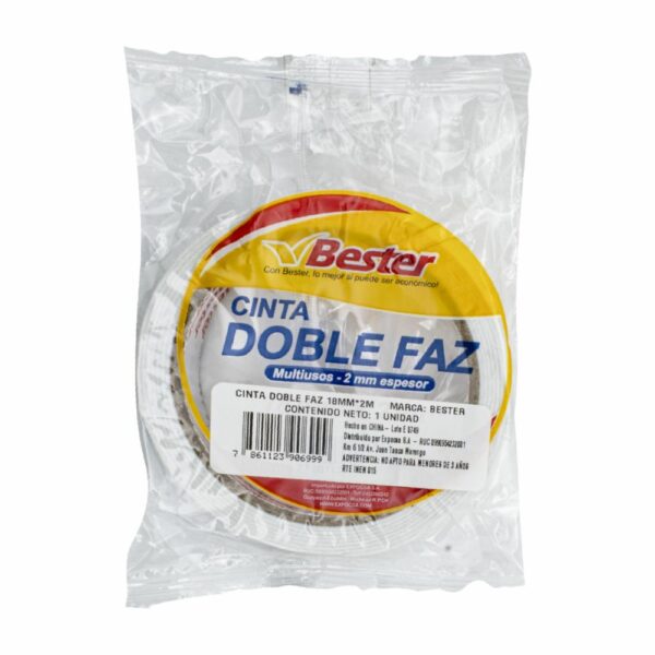 Cinta Doble Faz BESTER 18Mm*2M
