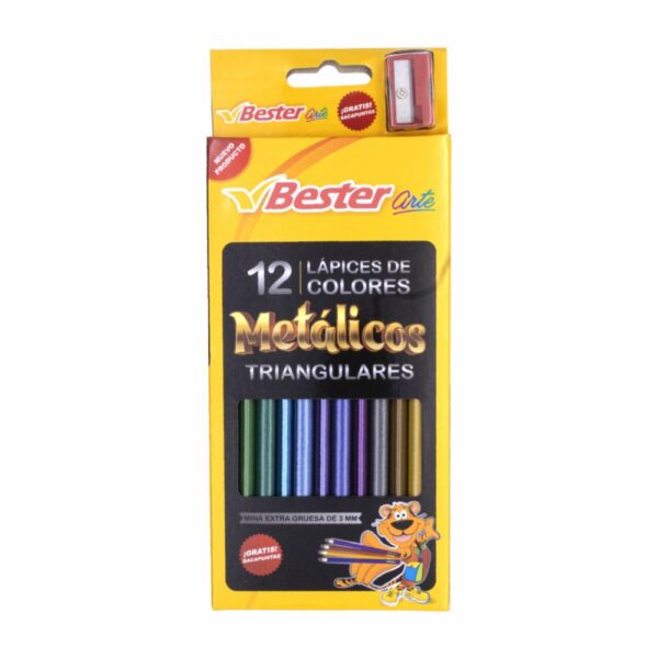 Lápices De Colores Metálicos Triangulares BESTER X12 Uds