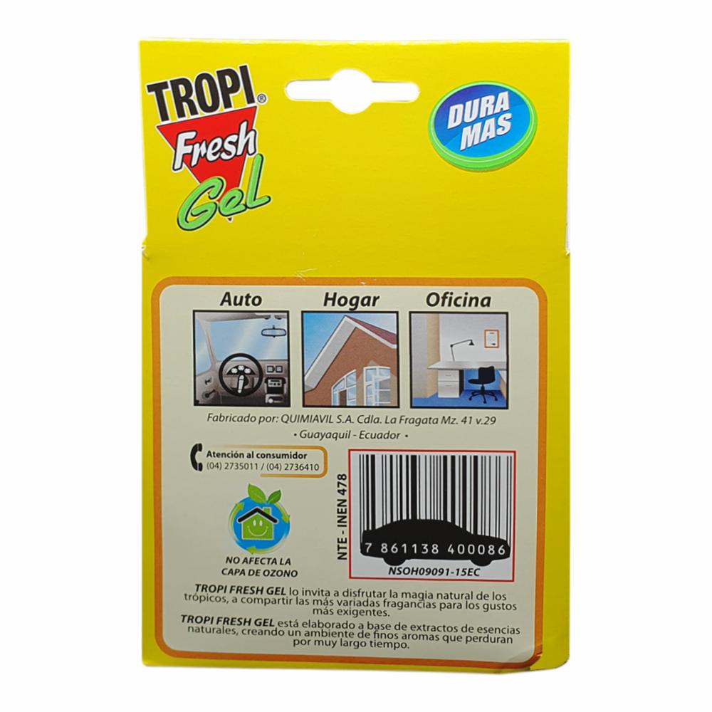 Ambiental Para Auto De Gel Aroma Vainilla TROPI FRESH 120 G - Imagen 5