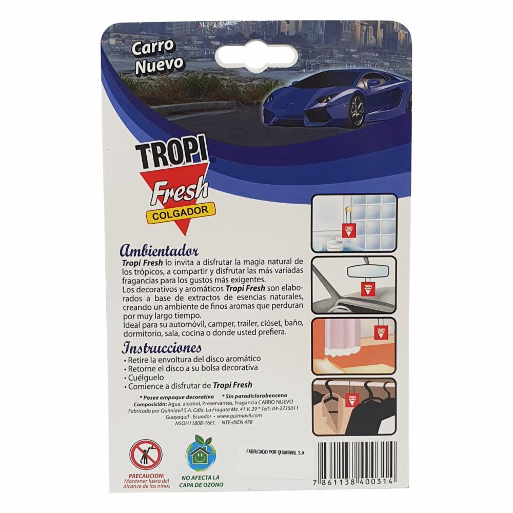 Ambiental Para Auto Con Colgador Aroma Carro Nuevo TROPI FRESH X 2 Uds - Imagen 4