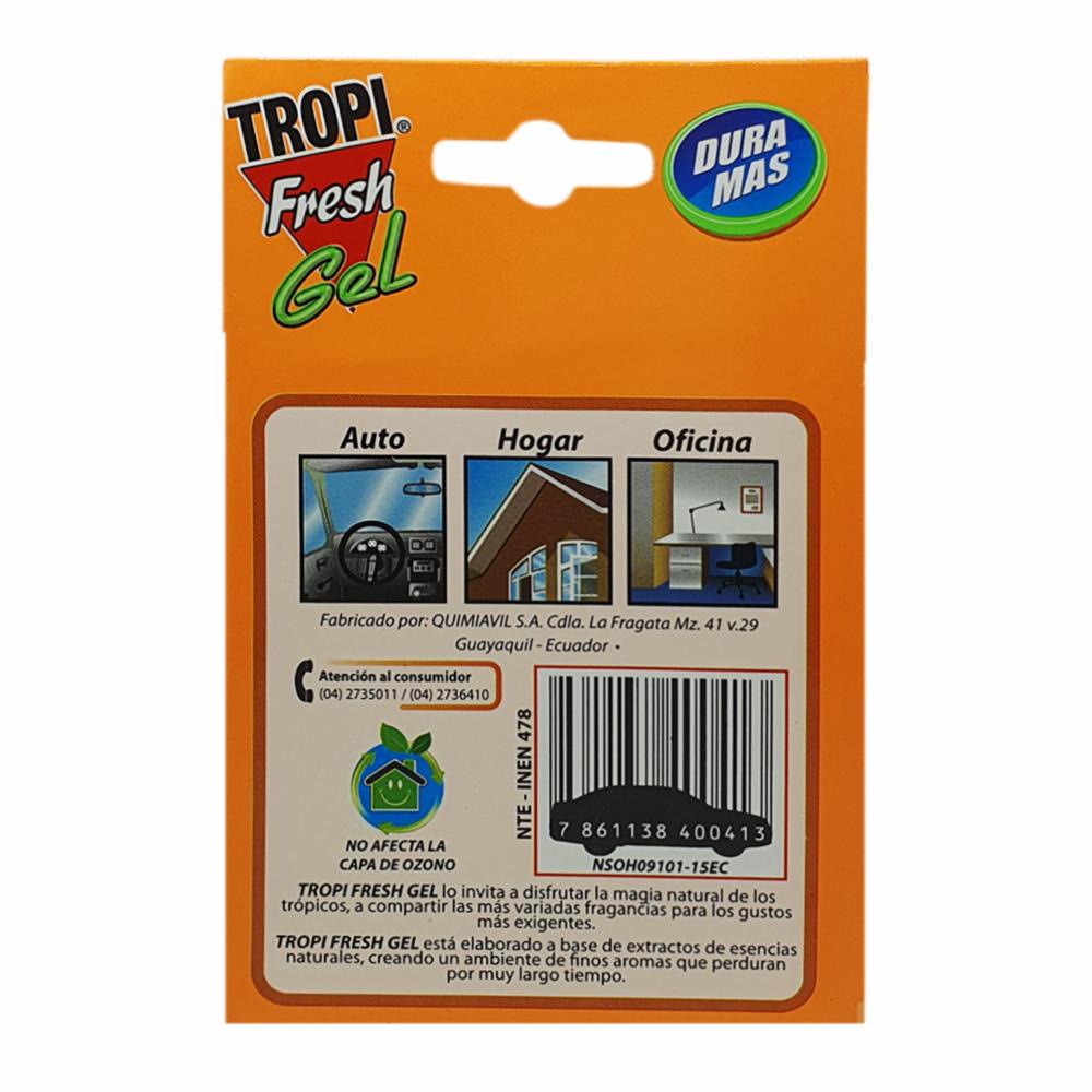 Ambiental Para Auto En Gel Aroma Dakar TROPI FRESH 120 G - Imagen 5
