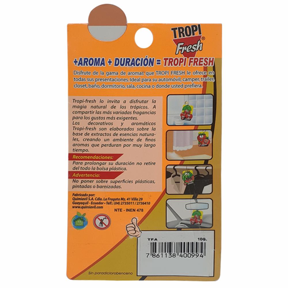 Ambiental Para Auto Con Colgador Aroma Manzana TROPI FRESH 10 G - Imagen 4