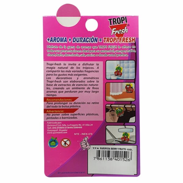 Ambiental Para Auto Con Colgador Diseño Mariposa TROPI FRESH 10 G - Imagen 4