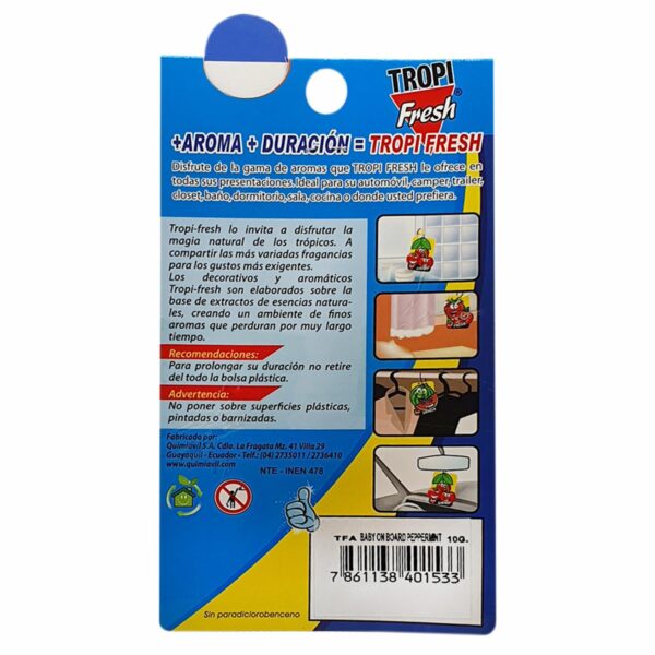Ambiental Para Auto Con Colgador Aroma Baby TROPI FRESH 10 G - Imagen 4