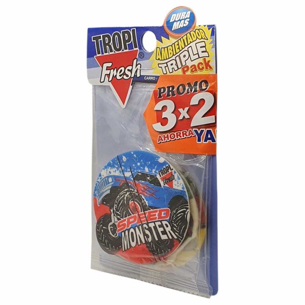 Ambiental Para Auto Con Colgador Diseño Carro TROPI FRESH 3 X 10 G - Imagen 2