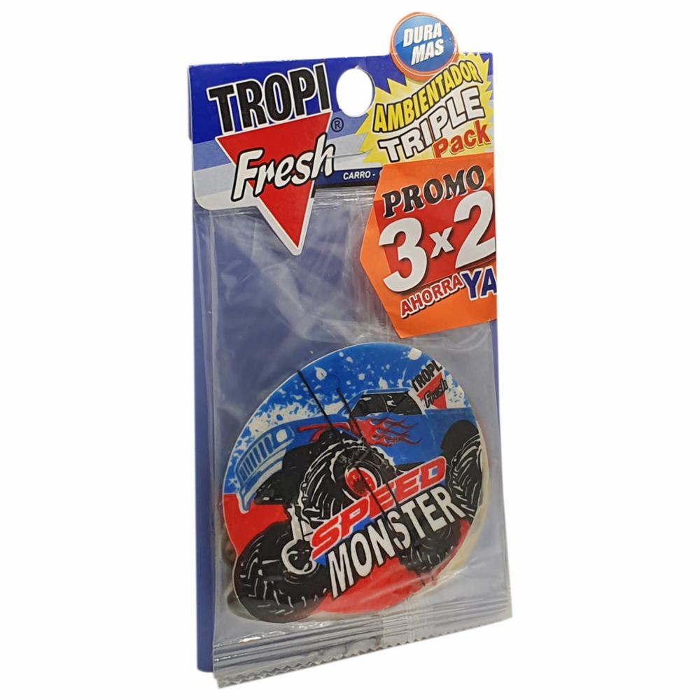Ambiental Para Auto Con Colgador Diseño Carro TROPI FRESH 3 X 10 G - Imagen 3