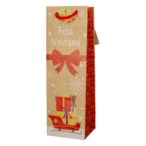 Funda Para Botella Licor Kraft Navidad PAPELART Unidad