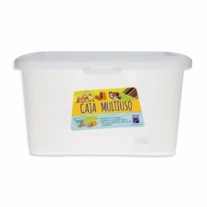 Caja Multiuso Transparente Con Tapa Blanca PLAPASA 4 L