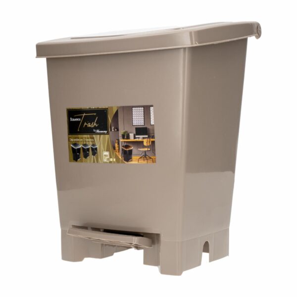 Basurero Con Pedal Trash Taupe PLAPASA 7 L - Imagen 2