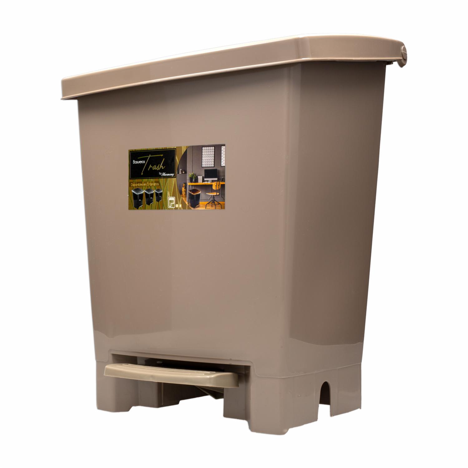Basurero De Pedal Taupe PLAPASA 20 L - Imagen 2