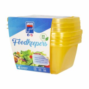 Set Reposteros Foodkeepers Con Tapa Ambar Viva Color PLAPASA 0,7 Litros X 4