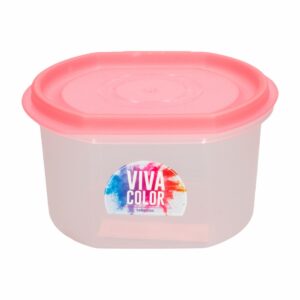 Repostero Ovalware N2 Alto Con Tapa Rojo Laser Viva Color PLAPASA 1 Litros