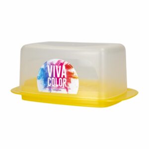 Quesera Mantequillera Reversible Ambar Viva Color PLAPASA 21.5X14X9 CM