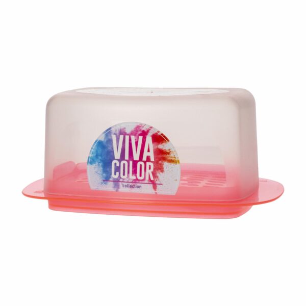 Quesera Mantequillera Reversible Rojo Laser Viva Color PLAPASA 21.5X14X9 CM