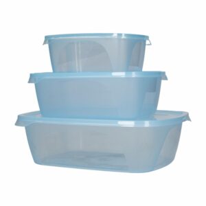 Set Reposteros Rectangular Foodkeepers Con Tapa Sky PLAPASA 3 Piezas