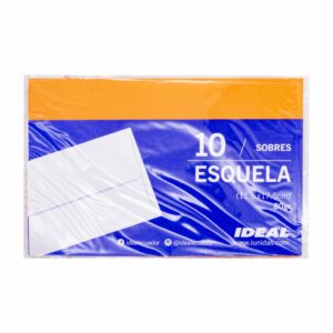 Sobre Esquela Color Naranja U. IDEAL 80 Gr