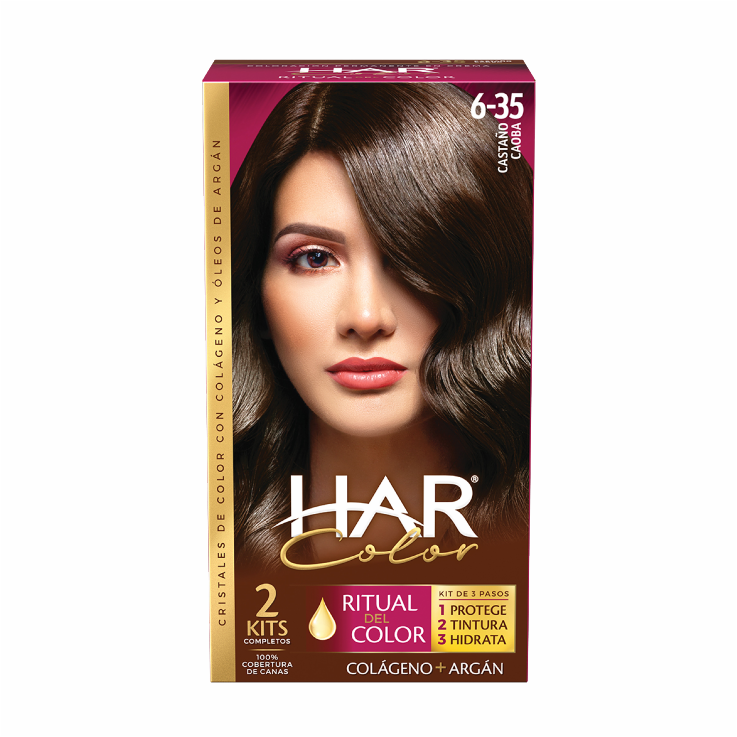 Tinte De Cabello Color Castaño Elegante 6-35 HAR 100 G - Imagen 2