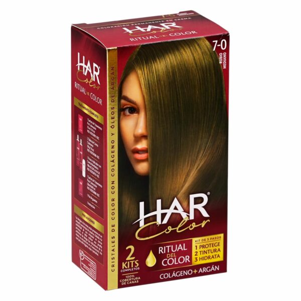 Tinte De Cabello Color Rubio Mediano 7-0 HAR 100 G