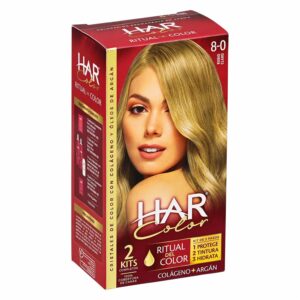 Tinte De Cabello Color Rubio Claro 8-0 HAR 100 G