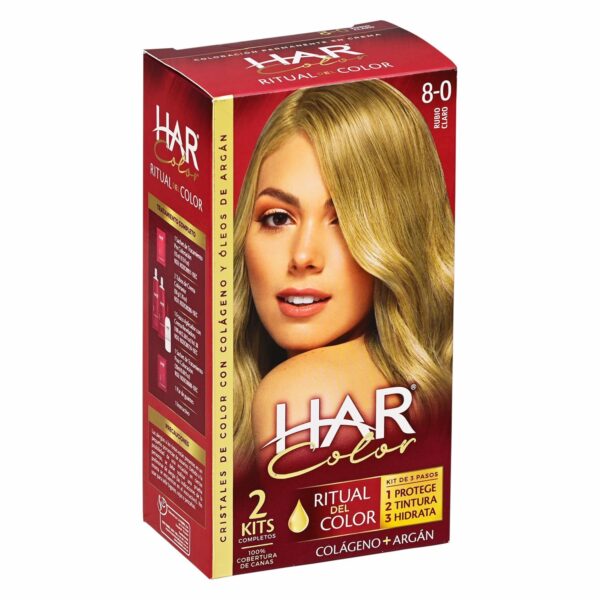 Tinte De Cabello Color Rubio Claro 8-0 HAR 100 G