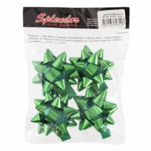 Lazo Estrella No. 6 Metal Verde SPLENDOR X 4 Uds