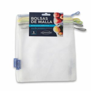 Bolsas Reusables Para Compras Color Azul Set X 5 Uds MICROLIMPIA 27 X 32 Cm