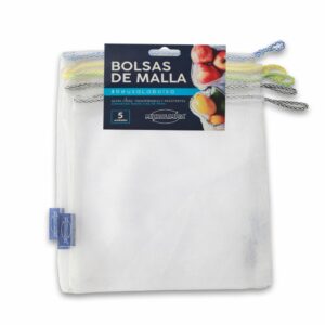 Bolsas Reusables Para Compras Color Azul Set X 5 Uds MICROLIMPIA 27 X 32 Cm