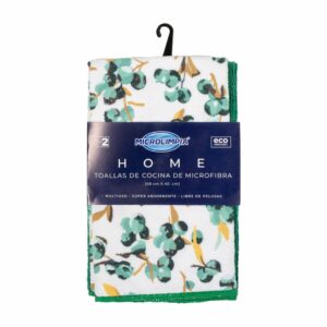 Set Paños De Cocina Londres Uvas Verdes MICROLIMPIA 2 Piezas