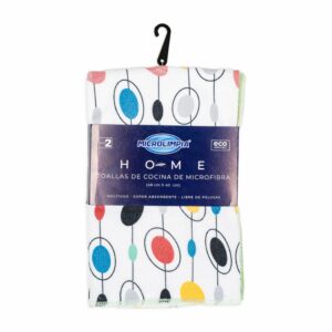 Set Paños De Cocina Londres Círculos MICROLIMPIA 2 Piezas