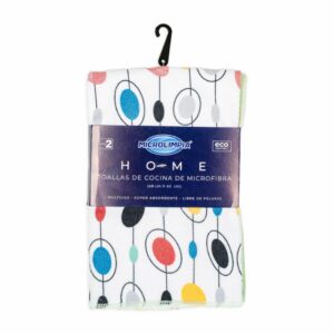 Set Paños De Cocina Londres Círculos MICROLIMPIA 2 Piezas