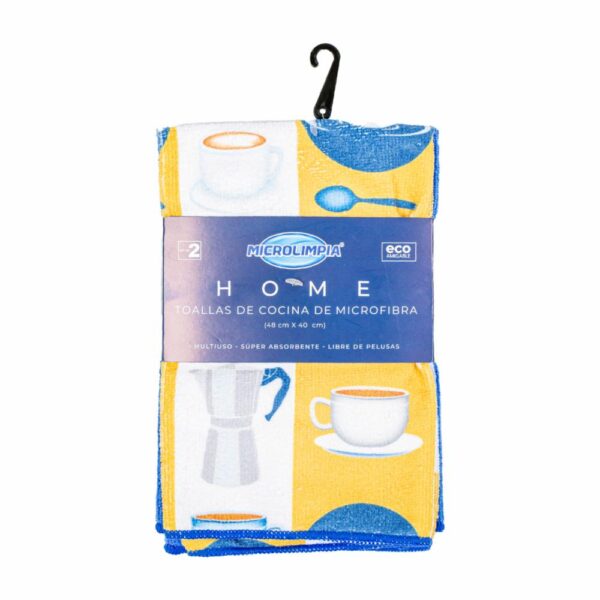 Set Paños De Cocina Londres Tazas MICROLIMPIA 2 Piezas