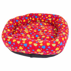 Cama Para Mascota Mullida Forma Tapizado De Corazones THE PET FACTORY Talla Large