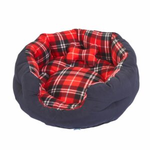 Cama Para Mascota Mullida Diseño Escocés THE PET FACTORY Talla Mediano