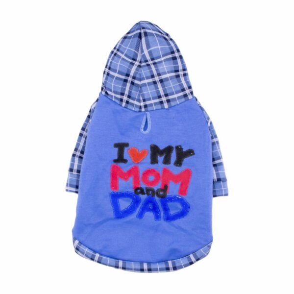 Ropa Para Perros Diseño I Love Mom & Dad Hoodie THE PET FACTORY Talla Extra Pequeño