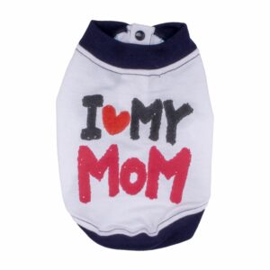 Ropa Para Perros Chompa Rayita Diseño I Love Mom THE PET FACTORY Talla Extra Extra Pequeño