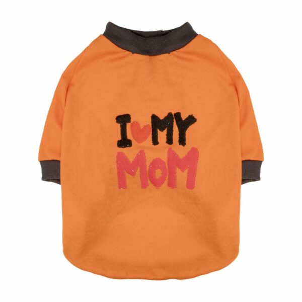 Ropa Para Mascotas Camiseta Diseño I Love My Mom THE PET FACTORY Talla Mediano