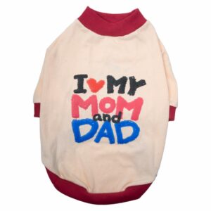 Ropa Para Perros Camiseta Diseño I Love Mom & Dad THE PET FACTORY Talla Mediano