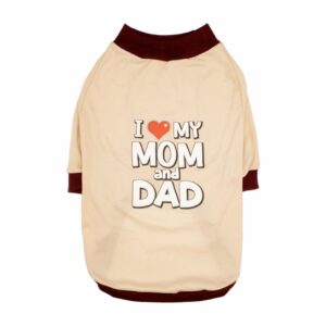 Ropa Para Perros Camiseta Diseño I Love Mom & Dad THE PET FACTORY Talla Grande