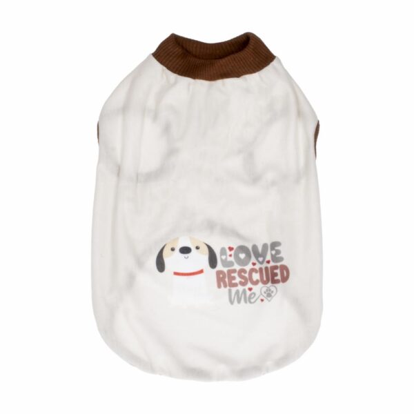 Bvd Para Mascota Diseño Love Rescue Blanca THE PET FACTORY