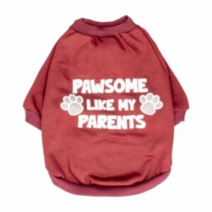 Camiseta Para Mascota Diseño Pawsome Like My Parents Color Rojo THE PET FACTORY