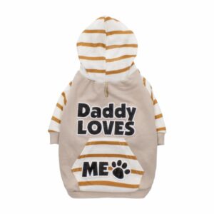 Hoodie Para Mascota Diseño Mom Dad Loves Me THE PET FACTORY