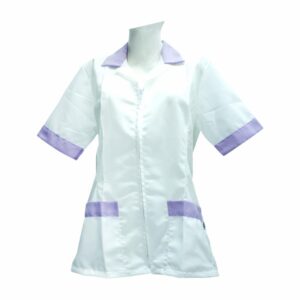 Chaqueta De Uniforme Lady Blanco Con Morado Manga Corta EL UNIFORME